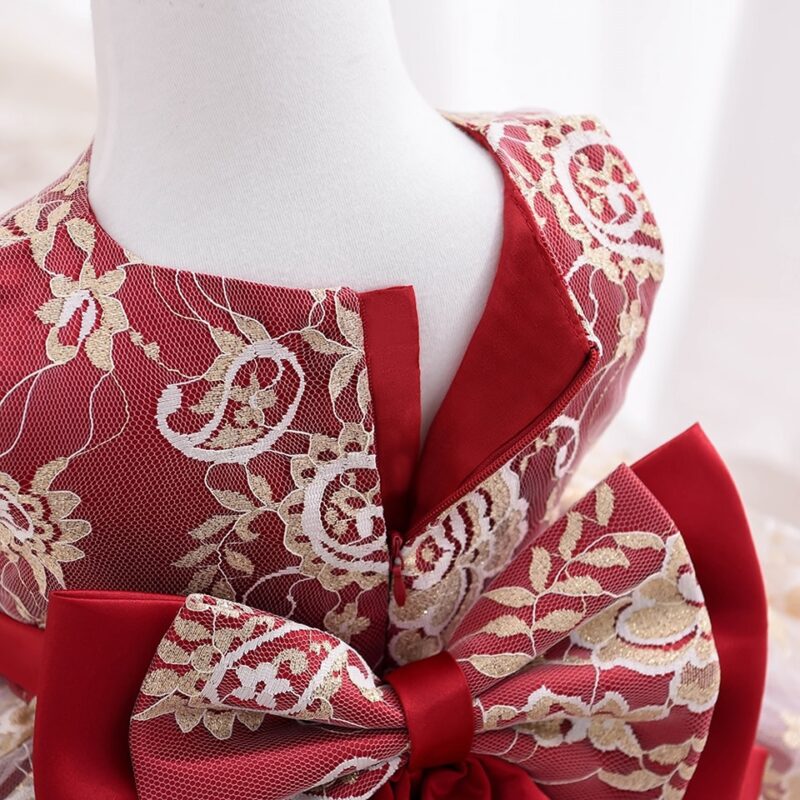 Little Golden Lace Baby Party Dress - Image 4