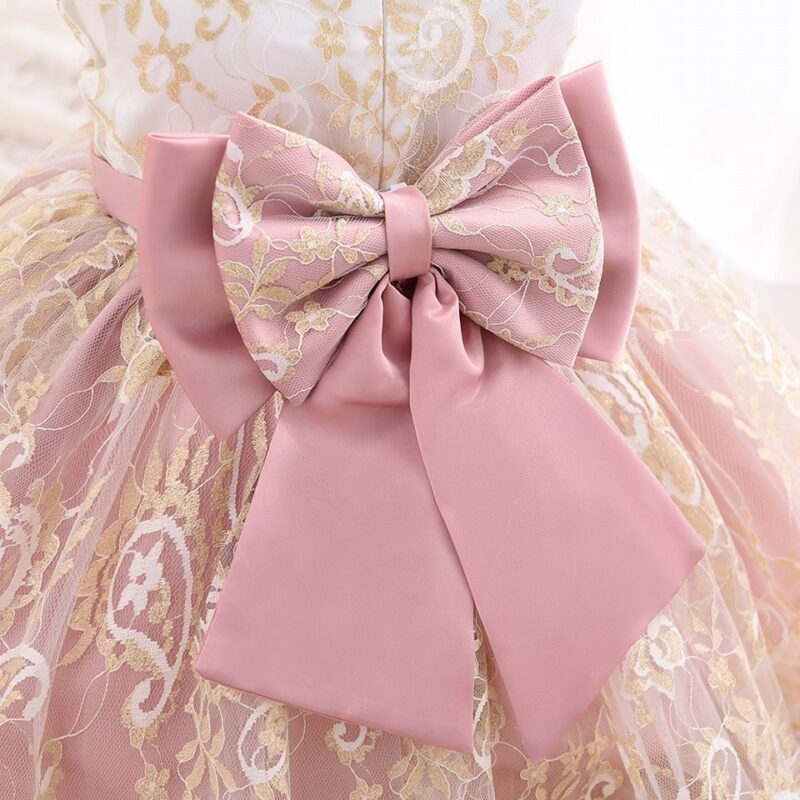 Little Golden Lace Baby Party Dress - Image 6