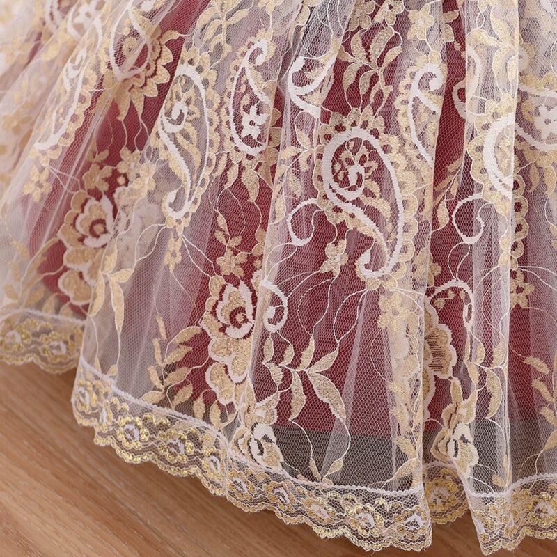 Little Golden Lace Baby Party Dress - Image 5
