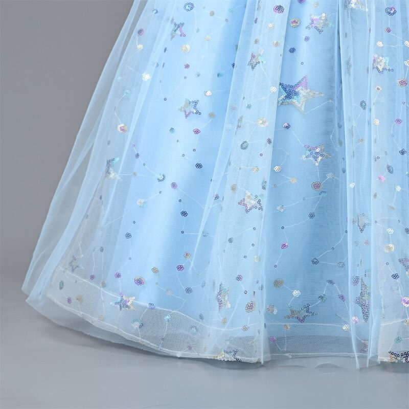 Elegant Light Blue party dress with headband - Image 2