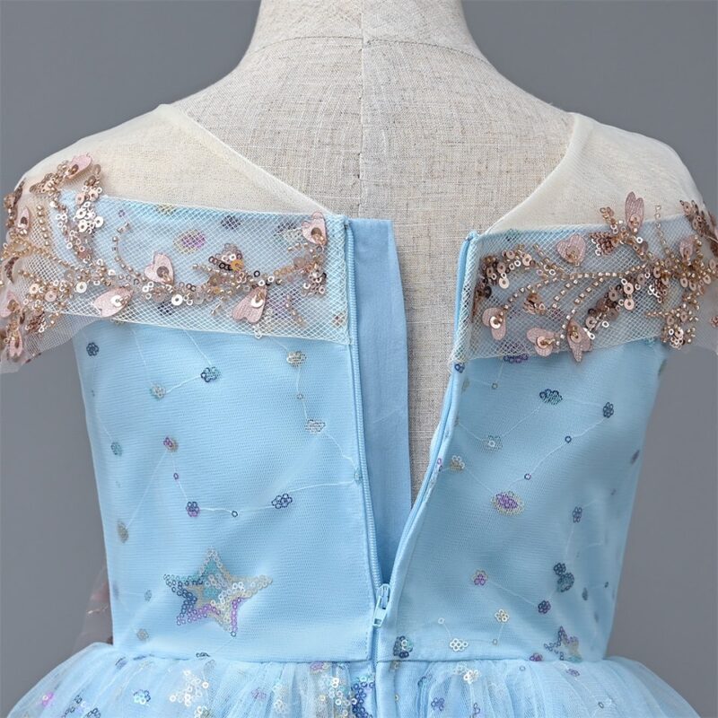 Elegant Light Blue party dress with headband - Image 6