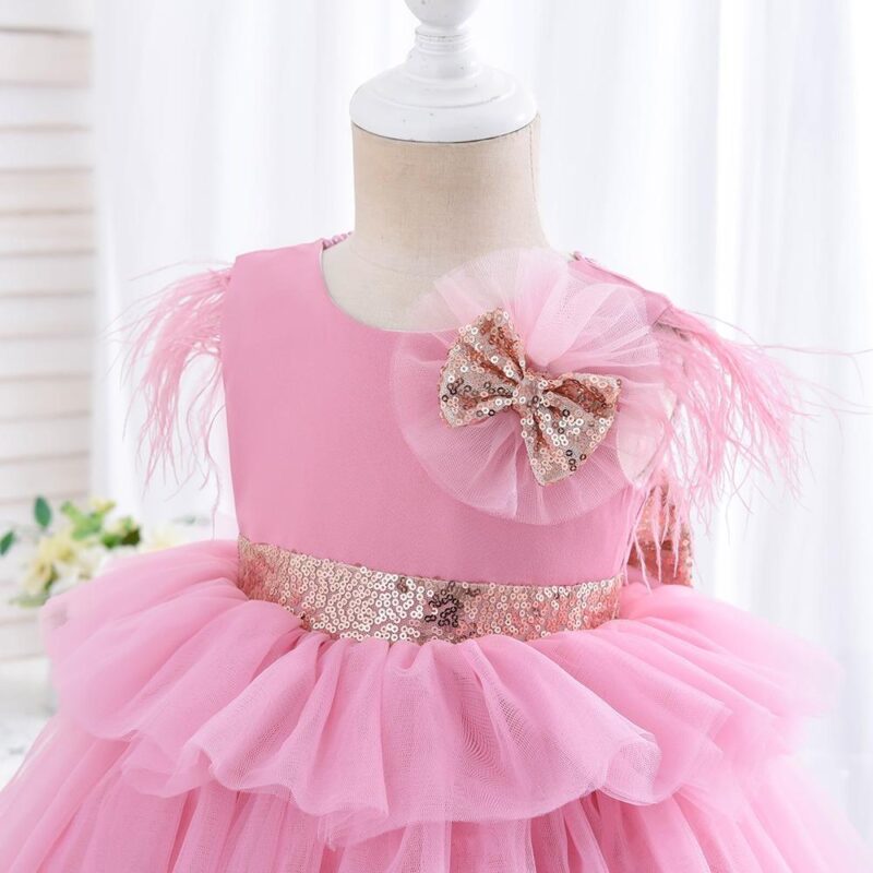 Elegant  Tulle Sequined Bow Party Dress - Image 3