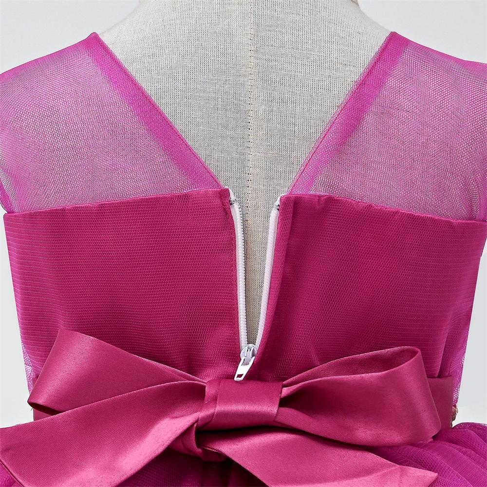 Pinkish-Purple Baby Party Dress With Headband - Image 2