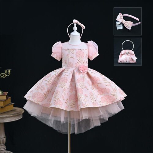 Special Occasions Girls Dress With Headband And Bag