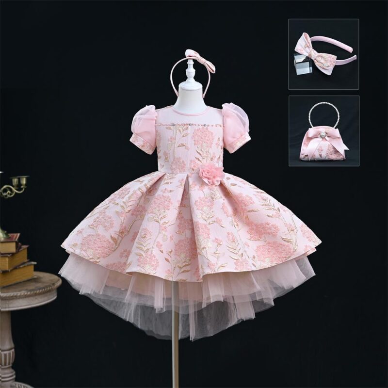 Special Occasions Girls Dress With Headband And Bag