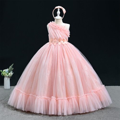 Elegant One-Shoulder Ball Gown special occasions girls party dress