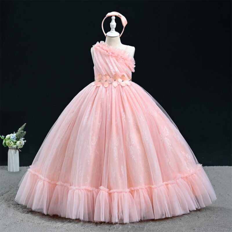 Elegant One-Shoulder Ball Gown special occasions girls party dress