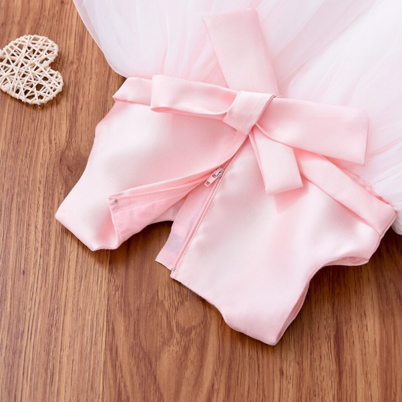 Charming Pink Tulle Baby Party Dress With Big Bow - Image 3