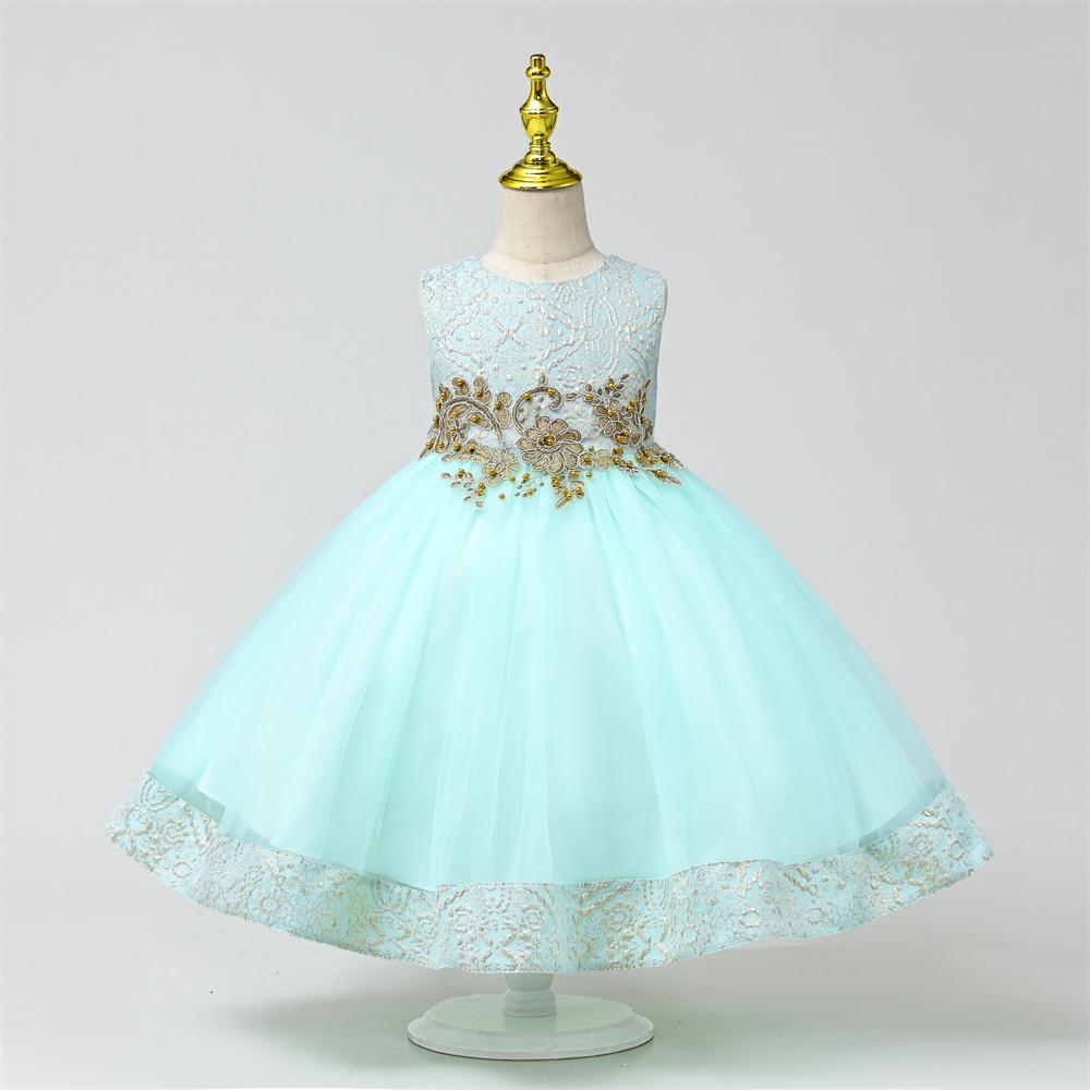 Light Green And Gold Jacket & Bag Girls Specials Occasions Dress - Image 5