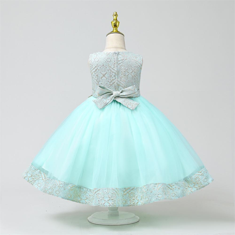 Light Green And Gold Jacket & Bag Girls Specials Occasions Dress - Image 6