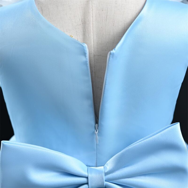 Light Blue Princess Party Dress With Headband - Image 5