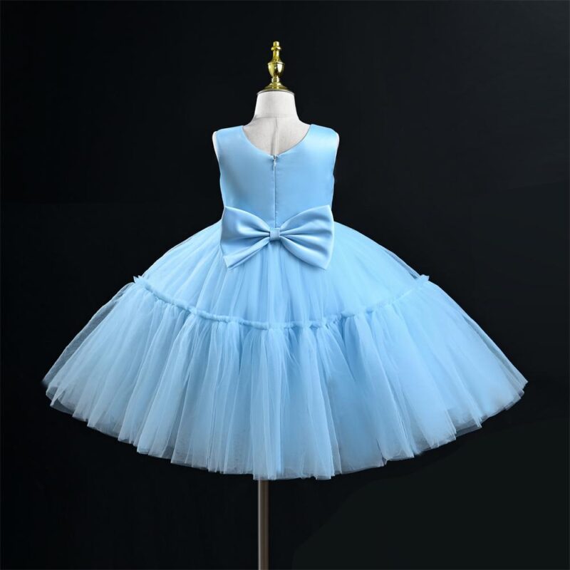 Light Blue Princess Party Dress With Headband - Image 6