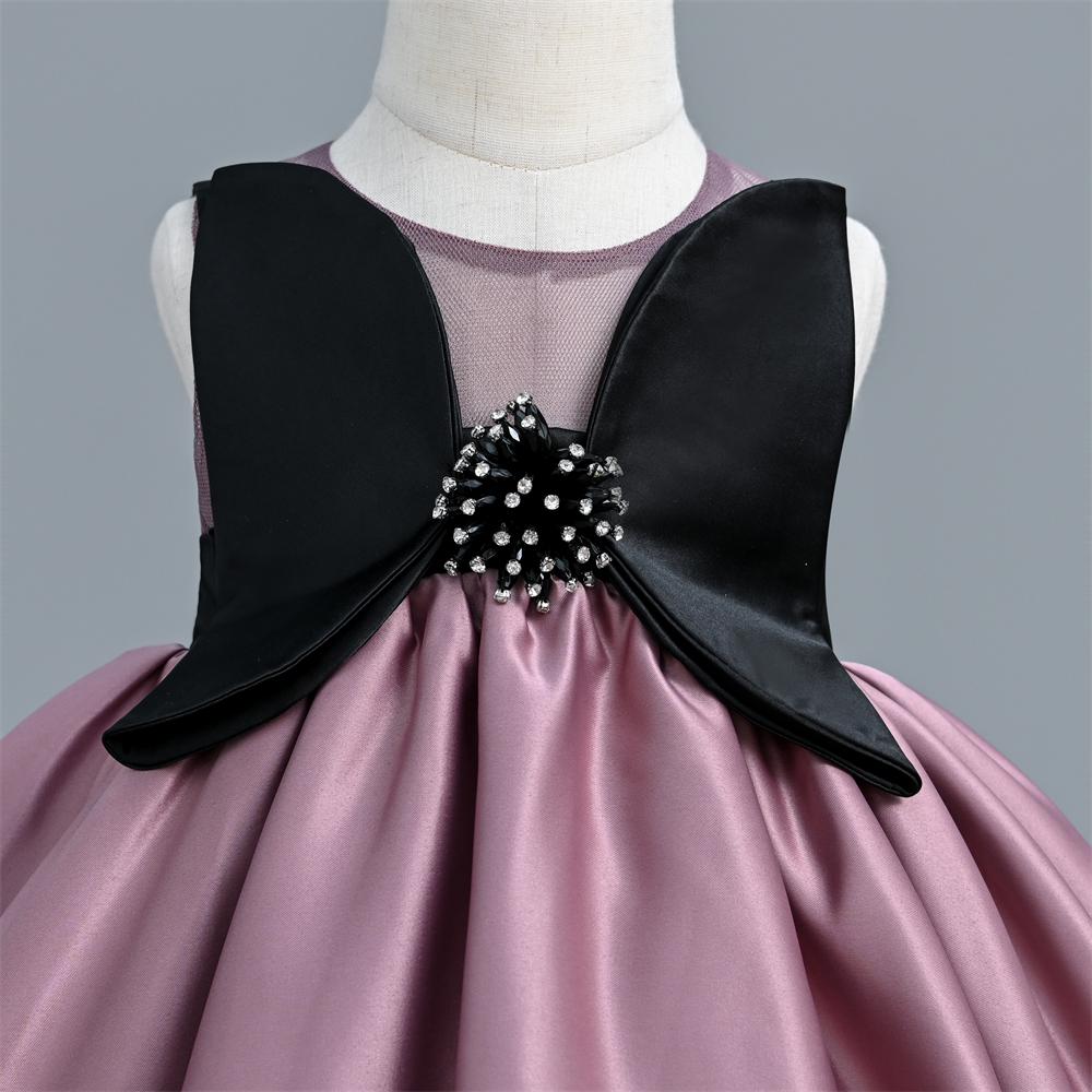 Little Princess Dusty Pink And Black Special Occasion Party Dress - Image 6