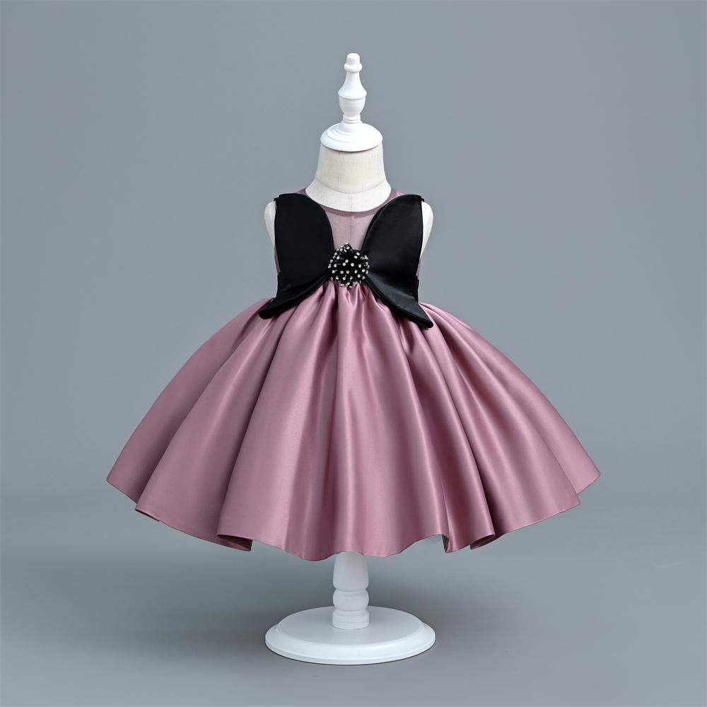 Little Princess Dusty Pink And Black Special Occasion Party Dress - Image 7