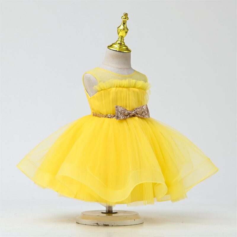 Sunshine Yellow Party Dress With Headband - Image 6