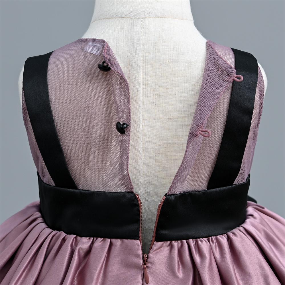 Little Princess Dusty Pink And Black Special Occasion Party Dress - Image 8