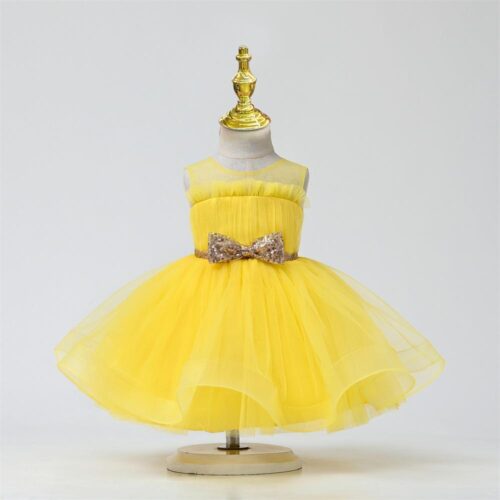 Sunshine Yellow Party Dress With Headband